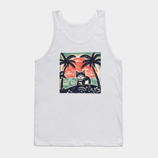 Kauai Linocut Kitty Tank Top